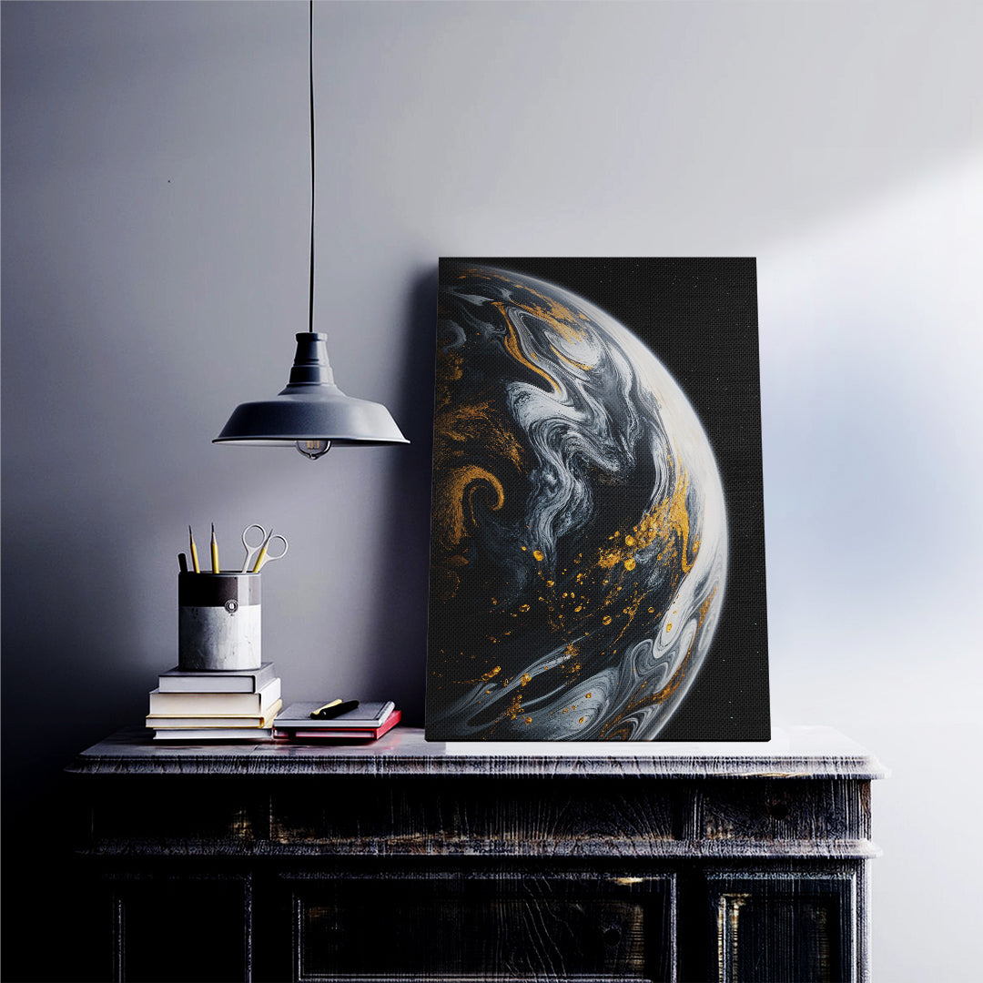 Marble Planet Art Canvas