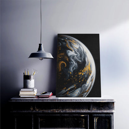 Marble Planet Art Canvas