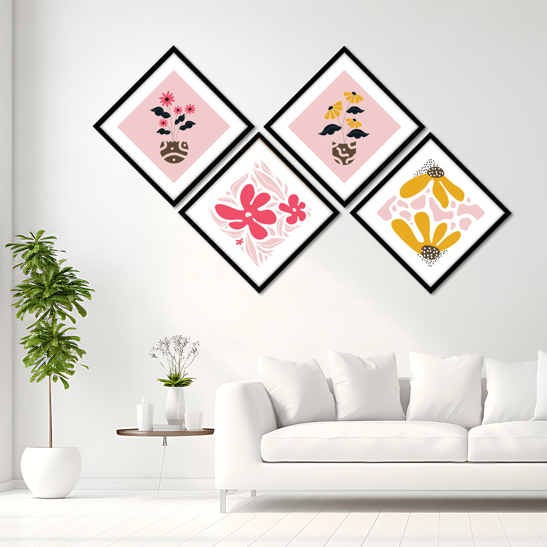 Pastel Bloom Diamond Wall Art Set