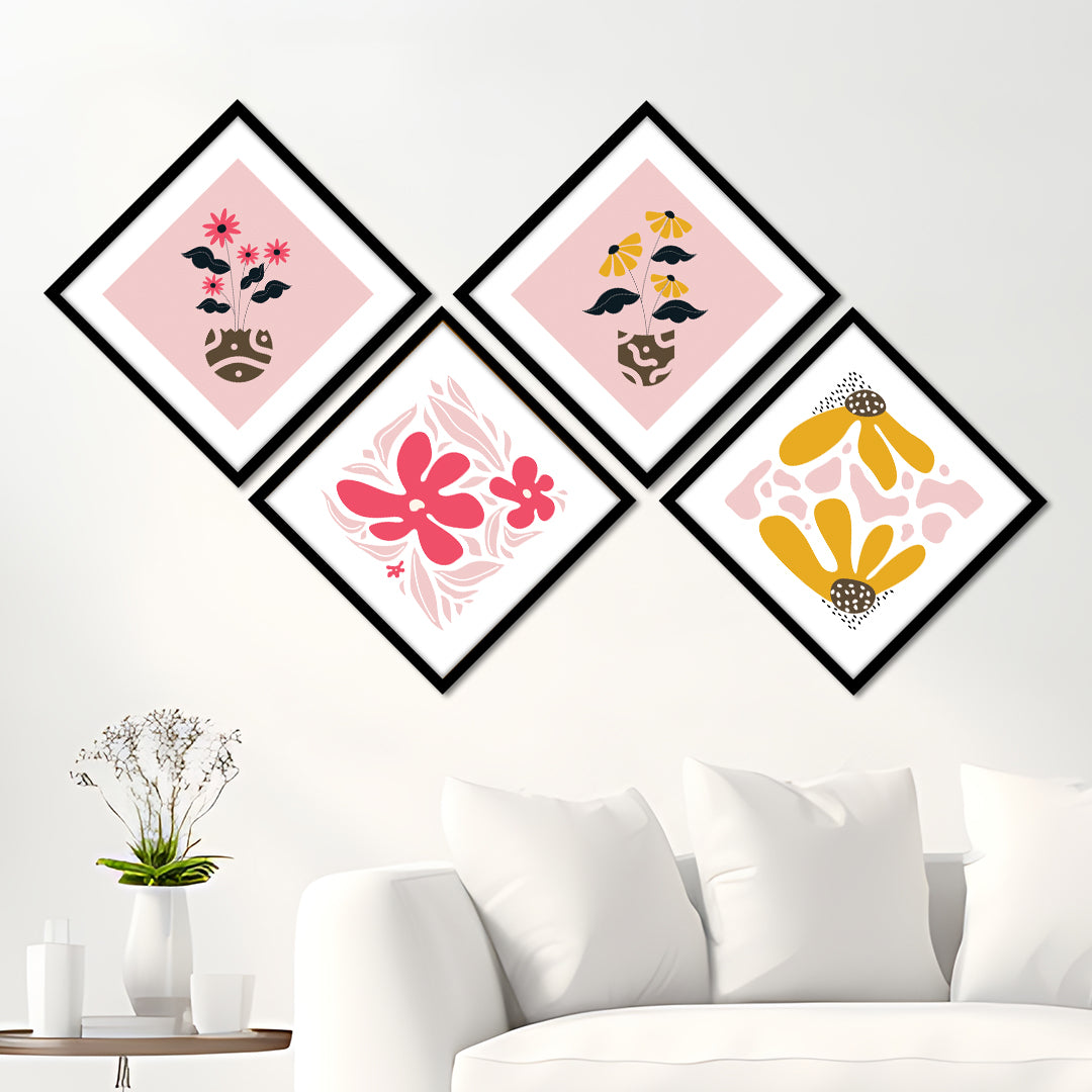 Pastel Bloom Diamond Wall Art Set