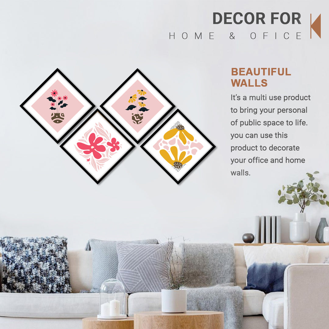Pastel Bloom Diamond Wall Art Set