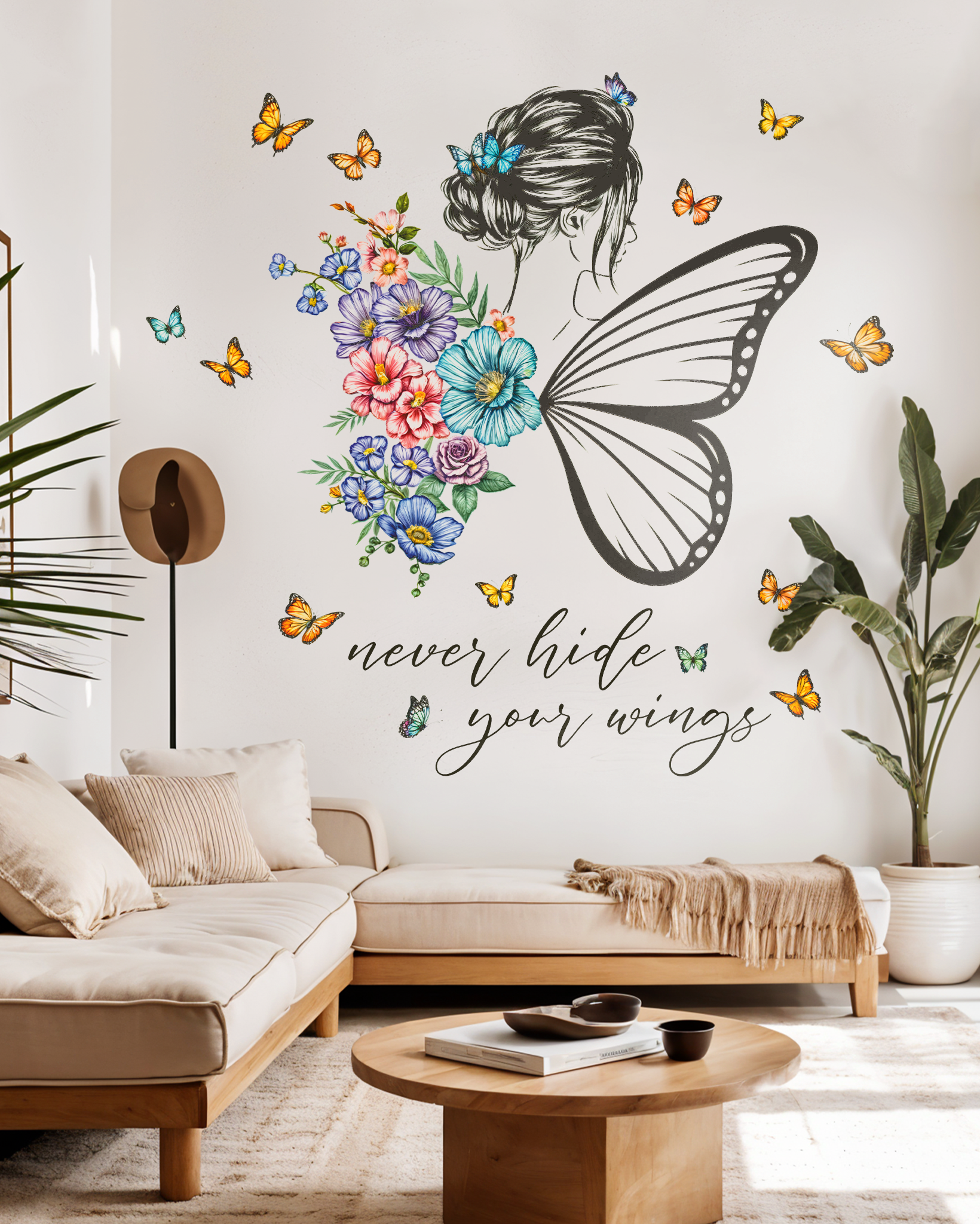 Never Hide Your Wings Wall Sticker