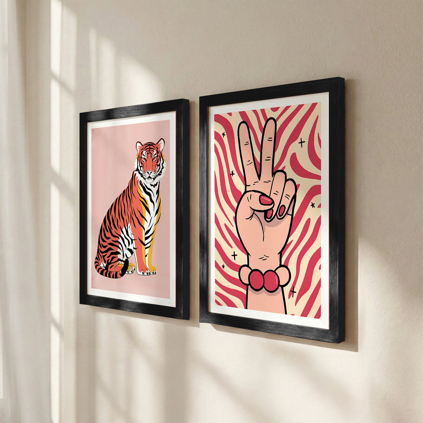 Peace & Power Modern Pop Art Wall Art Set of 2
