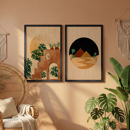 Boho Desert Oasis Wall Frame Set of 2
