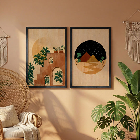 Boho Desert Oasis Wall Frame Set of 2