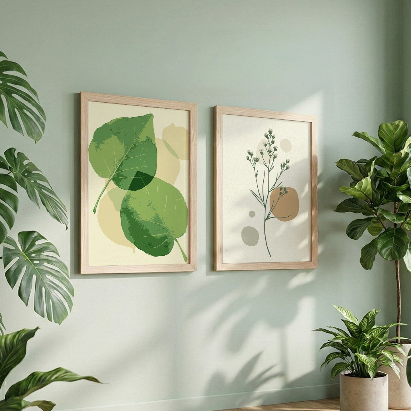 Minimal Botanical Wall Frame Set of 2