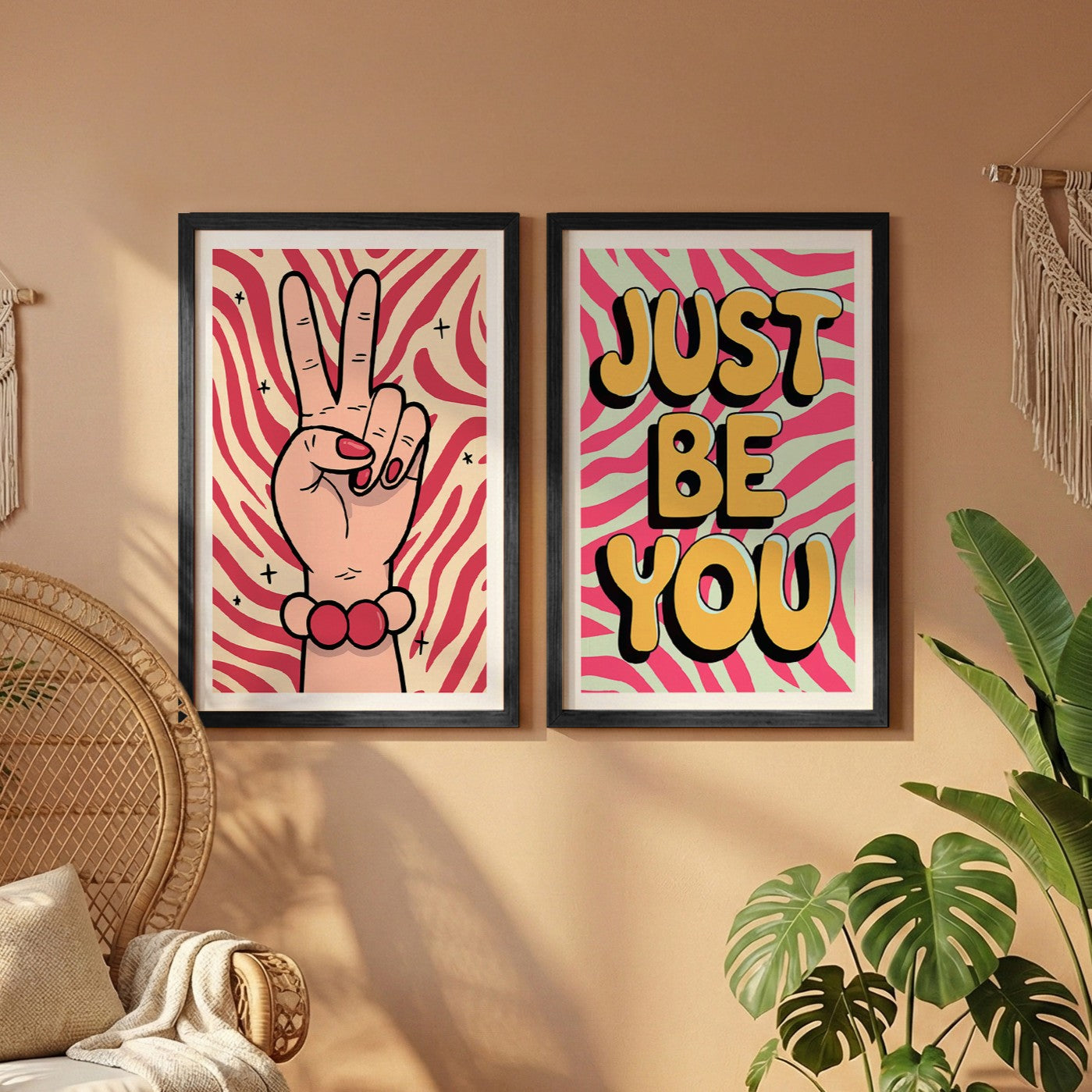 Just Be You Positive Vibes Wall Art Set of 2