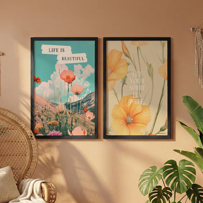 Life is Beautiful Wall Art Set of 2