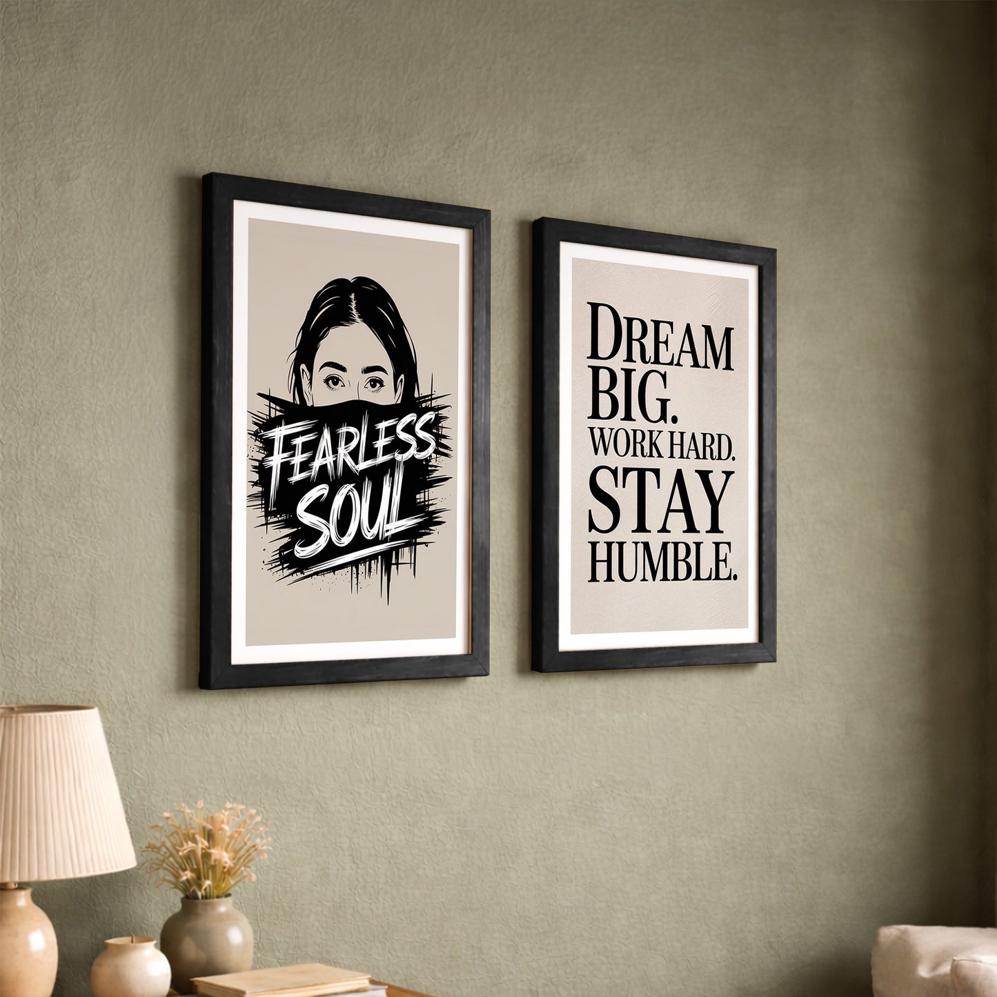 Fearless Soul Motivational Wall Art Set of 2