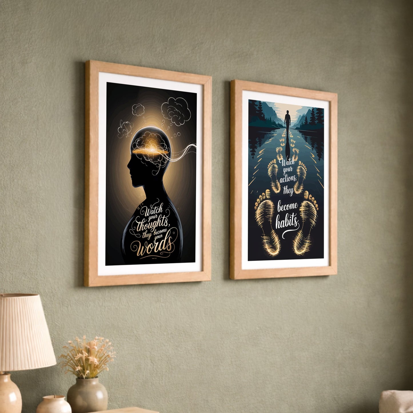 Mindset Motivation Wall Art Set of 2