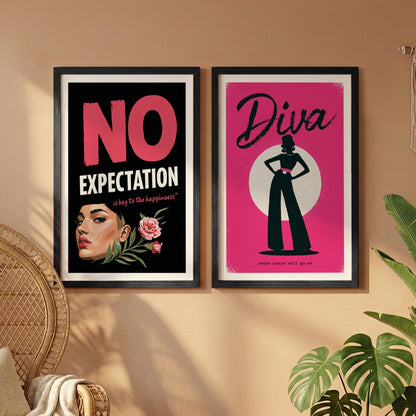 Diva Motivational Wall Art Set of 2