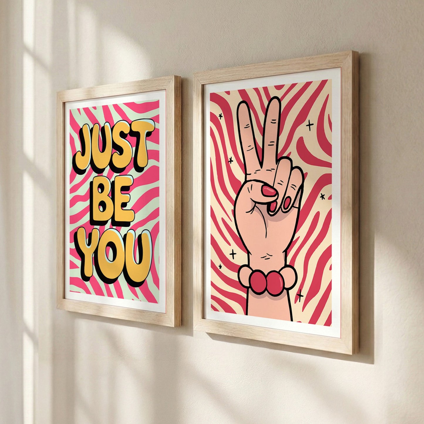 Just Be You Positive Vibes Wall Art Set of 2
