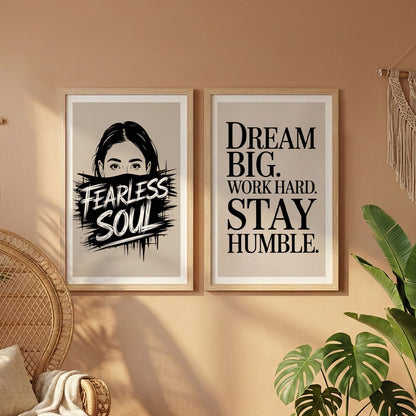 Fearless Soul Motivational Wall Art Set of 2