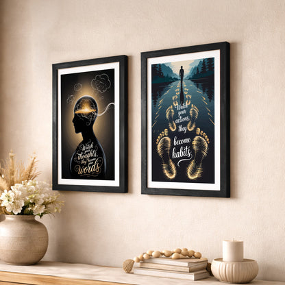 Mindset Motivation Wall Art Set of 2
