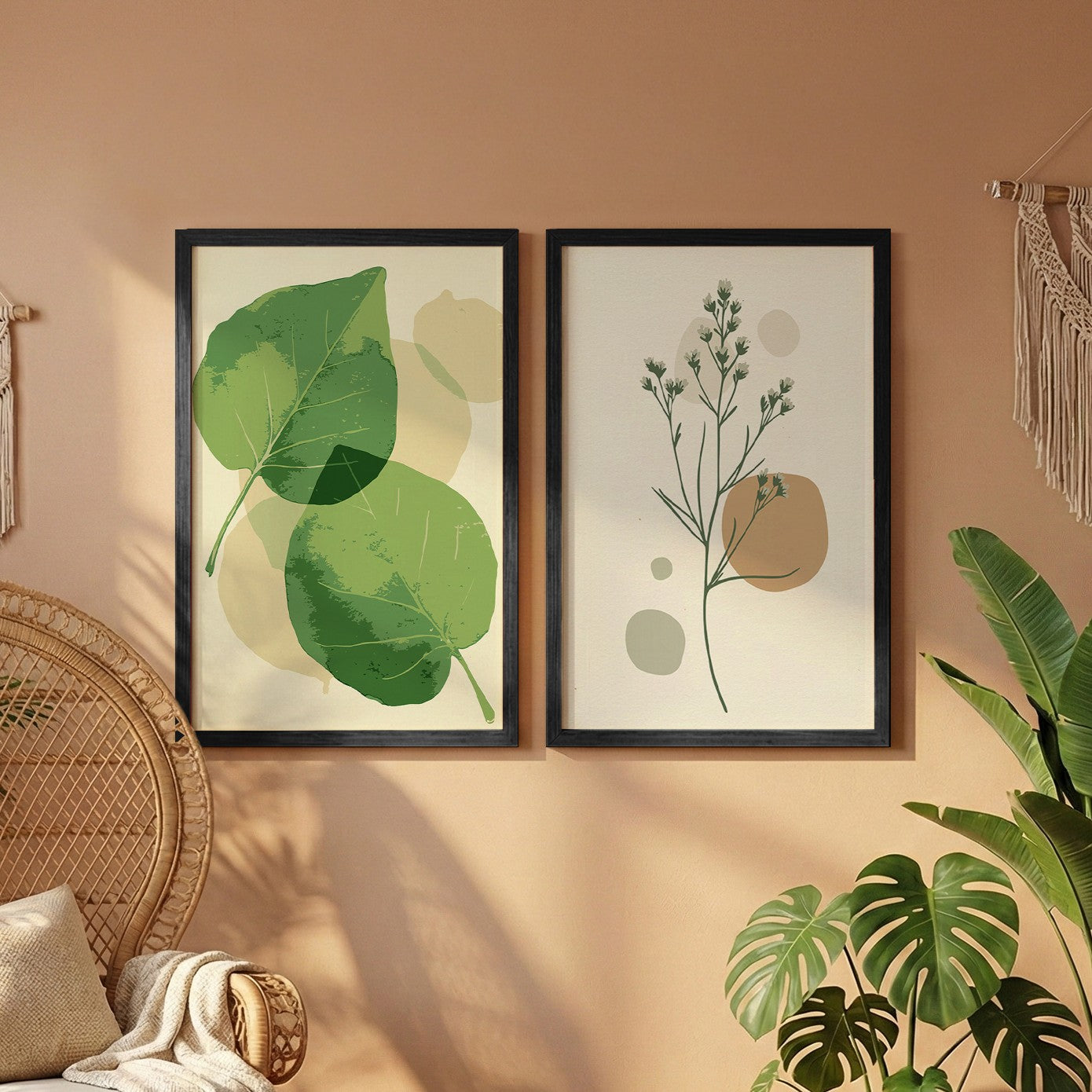 Minimal Botanical Wall Frame Set of 2