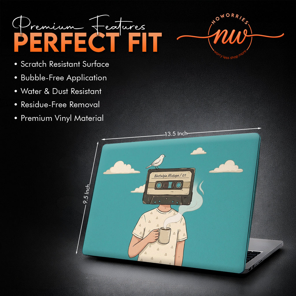 Lo-Fi Cassette Head & Coffee Premium Laptop Skin