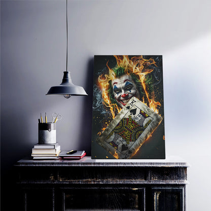 Flaming Joker Card Canvas