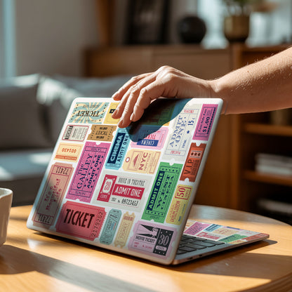 Retro Movie Ticket Vinyl Laptop Skin