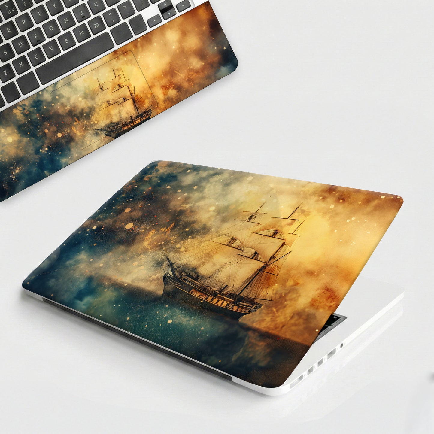 Cosmic Voyage Vintage Ship Laptop Skin