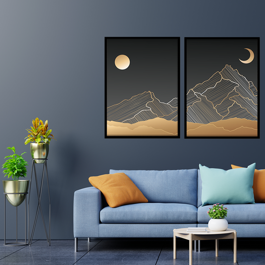 Golden Night Duo Wall Frame