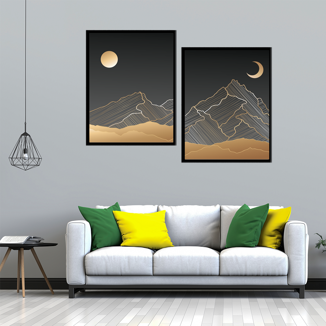 Golden Night Duo Wall Frame