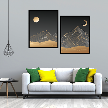 Golden Night Duo Wall Frame