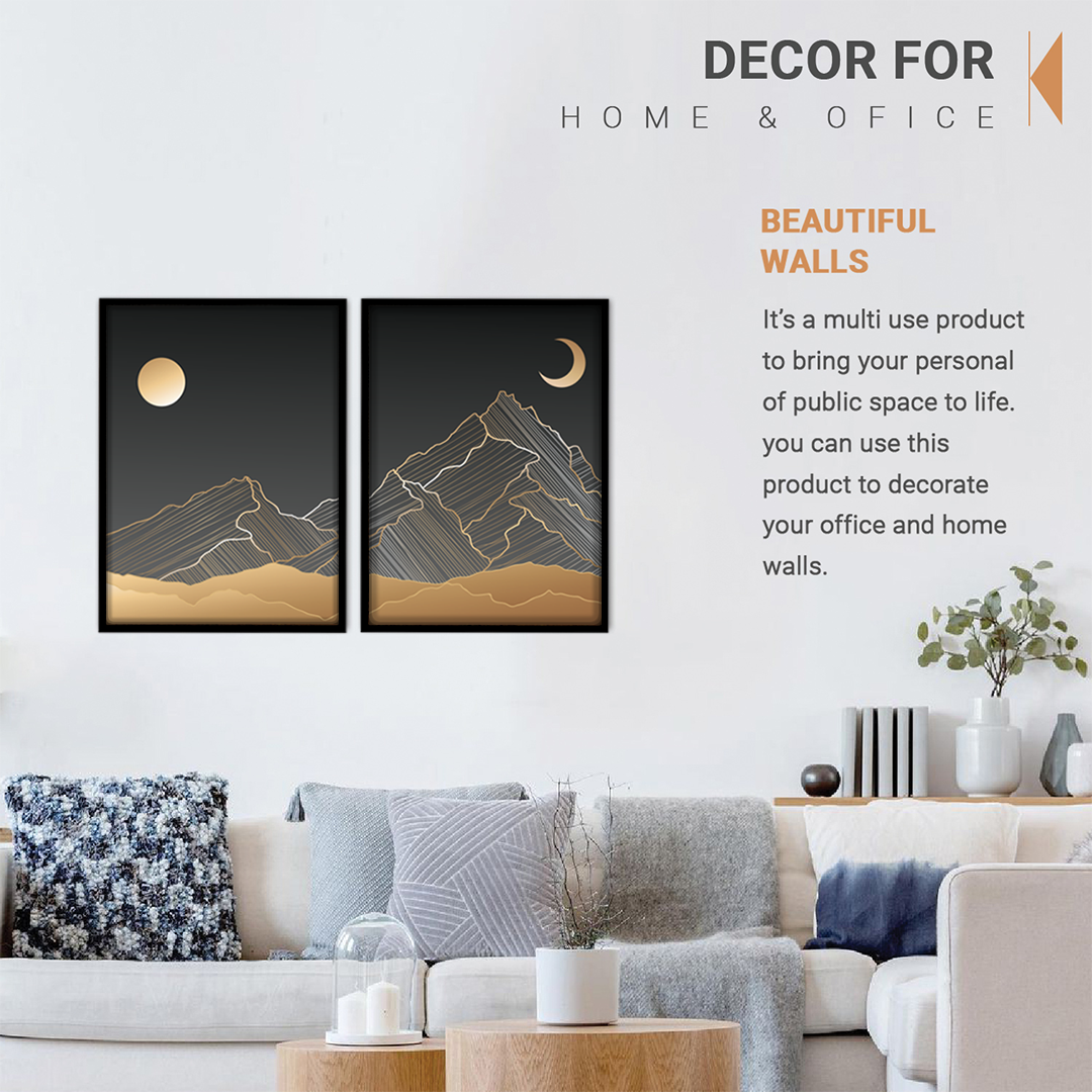 Golden Night Duo Wall Frame