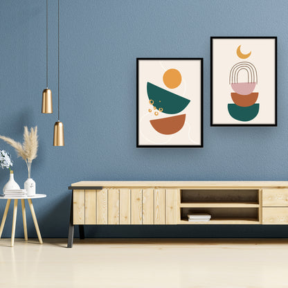 Stacked Arches and Shapes Minimalist Wall Frame