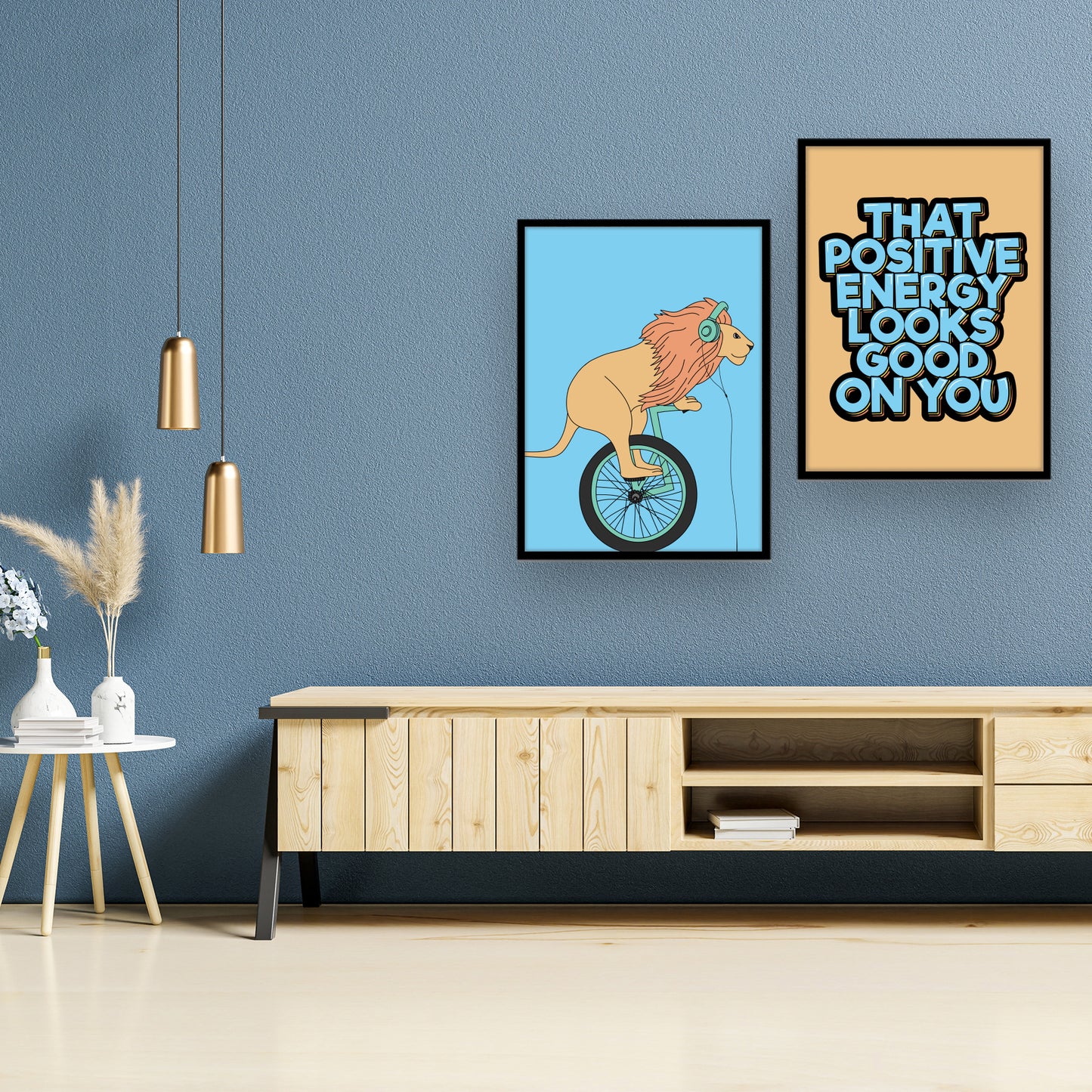 Lion Unicycle and Quote Duo Wall Frame