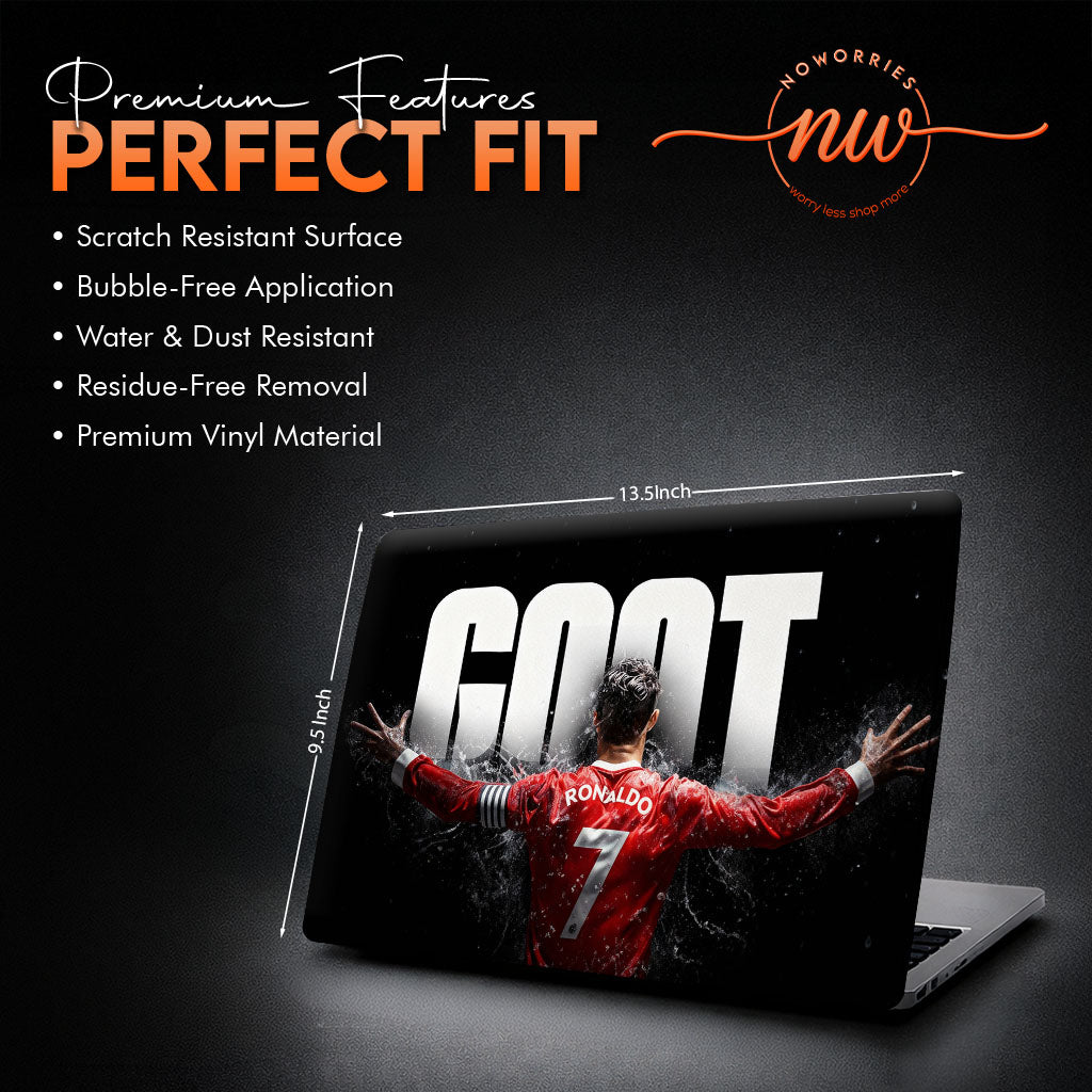 CR7 GOAT Celebration Aesthetic Football Laptop Skin