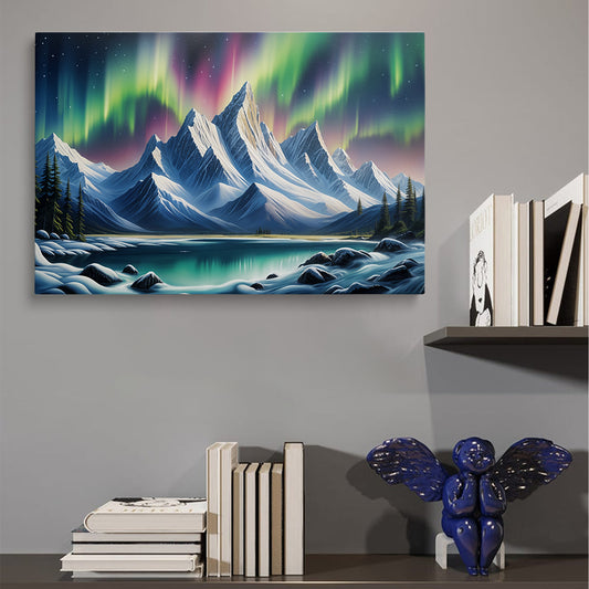 Northern Lights Peak Wall Canvas