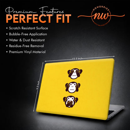 Muted Monkeys Yellow Vinyl Laptop Skin