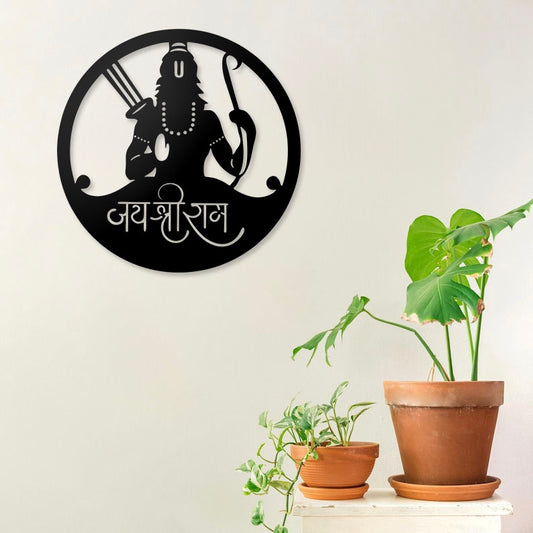 Jai Shree Ram Pinewood Wall Art
