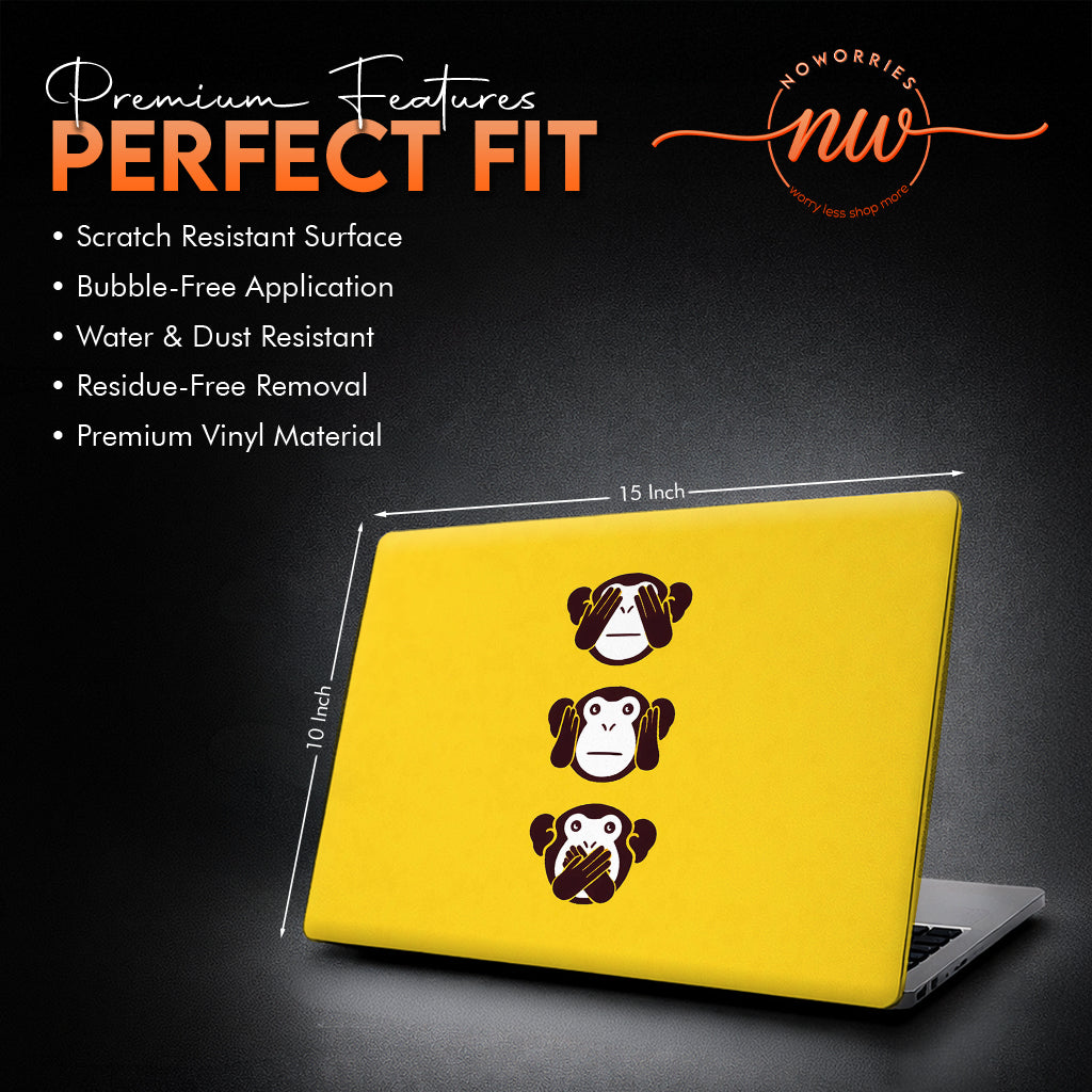 Muted Monkeys Yellow Vinyl Laptop Skin