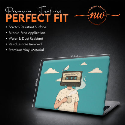 Lo-Fi Cassette Head & Coffee Premium Laptop Skin