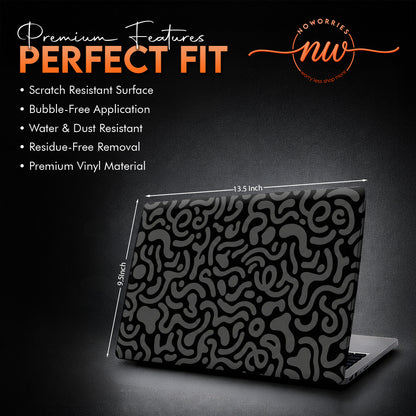 Black & Grey Doodle Maze Minimalist Laptop Skin