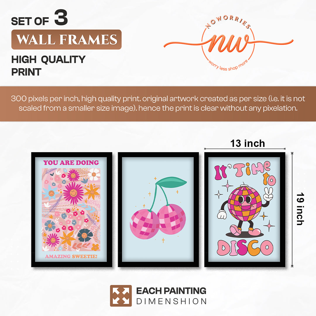 Retro Disco Pop Art Set of 3