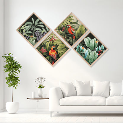 Tropical Parrot Haven Wall Frame Set