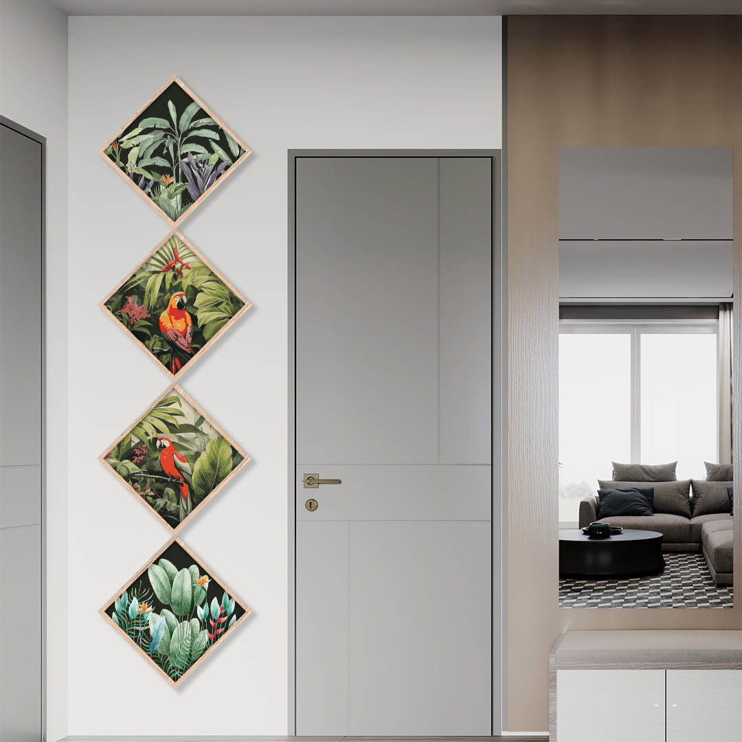Tropical Parrot Haven Wall Frame Set