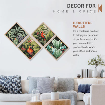 Tropical Parrot Haven Wall Frame Set