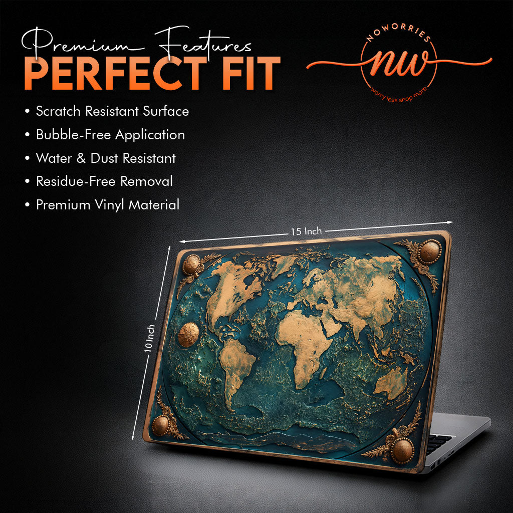 Explore the World Mountain Stamp Laptop Skin