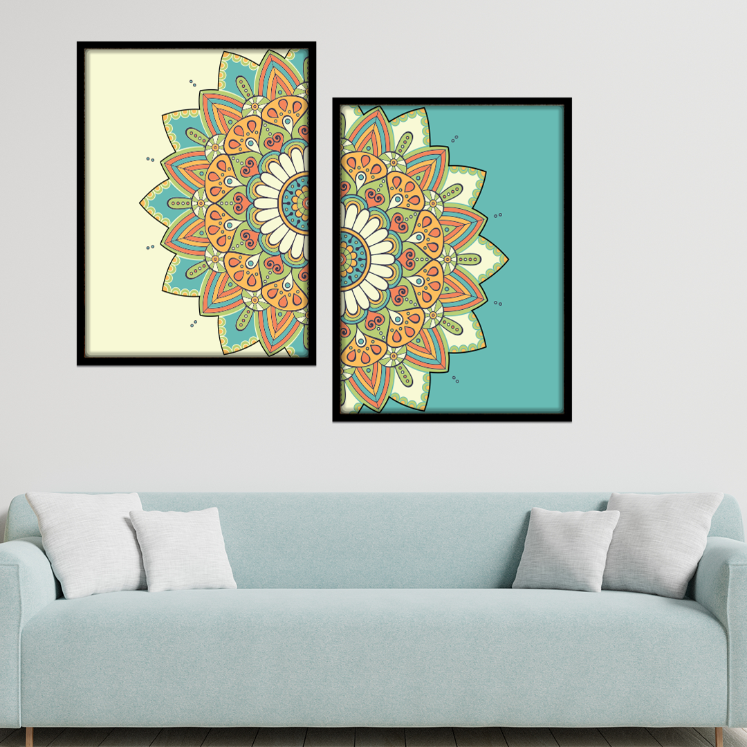 Intricate Split Mandala Wall Frame