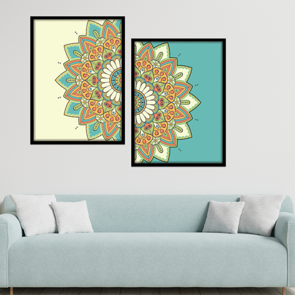 Intricate Split Mandala Wall Frame