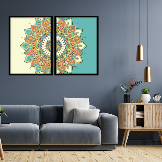 Intricate Split Mandala Wall Frame