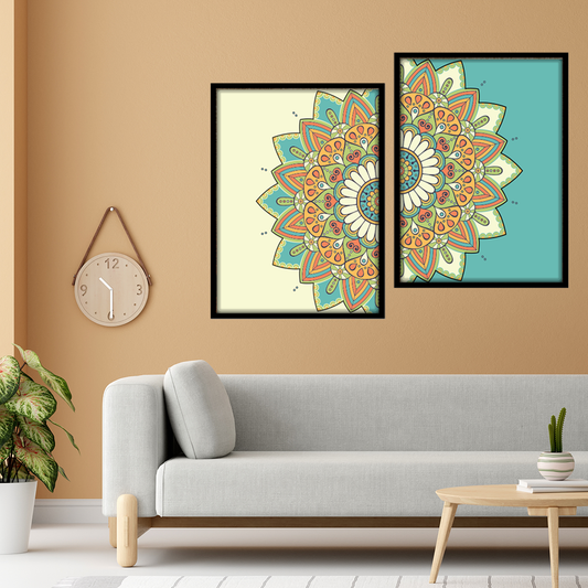 Intricate Split Mandala Wall Frame