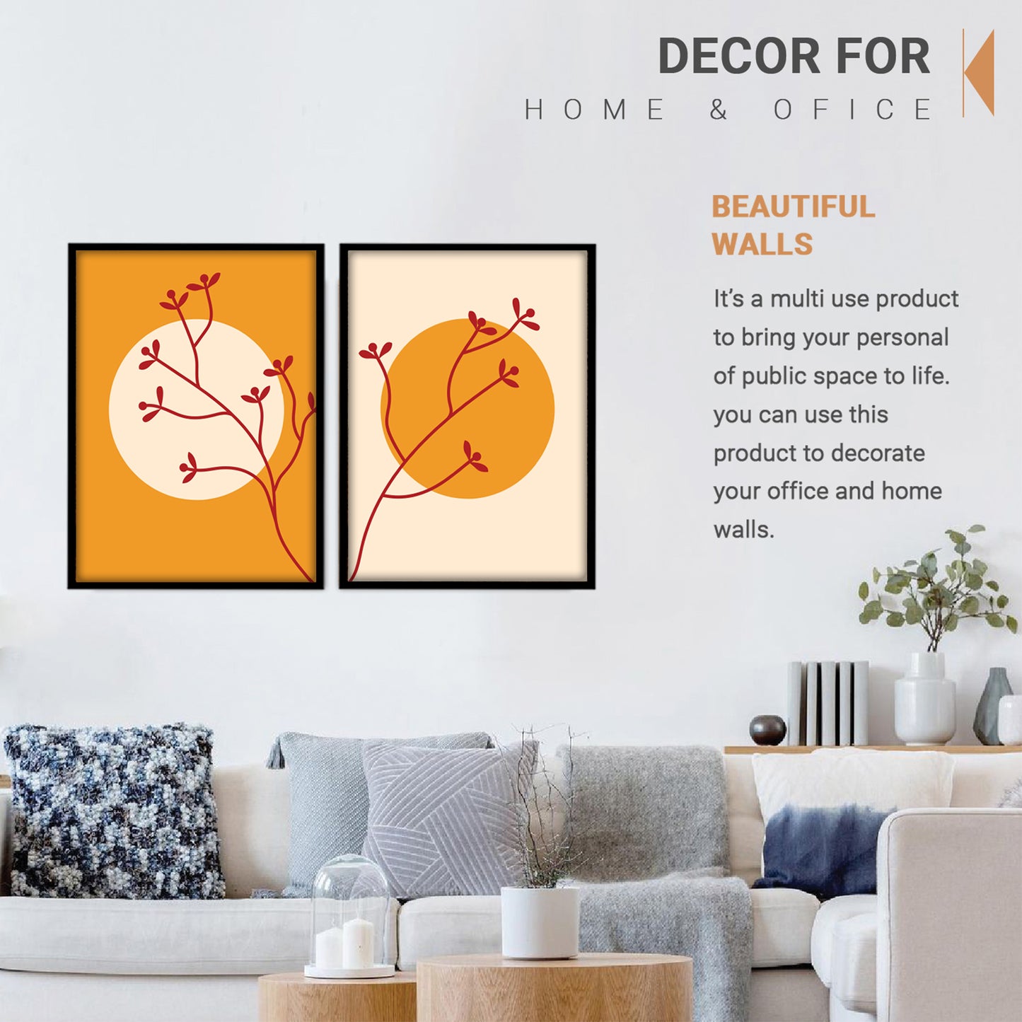 Sunrise Branch Wall Frame Set