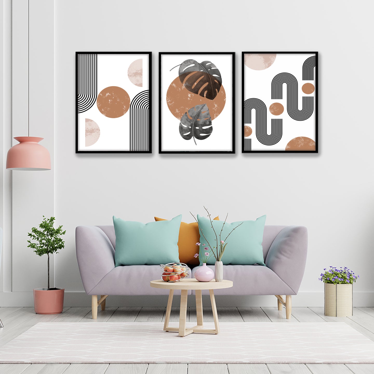 Rustic Botanical Geometry Wall Art