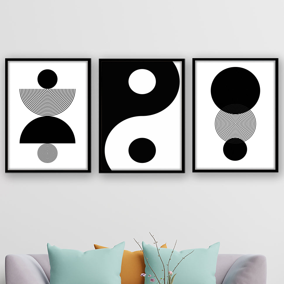 Minimal Black & White Geometry Wall Art