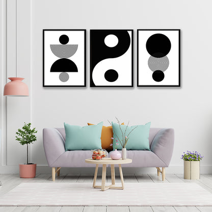 Minimal Black & White Geometry Wall Art