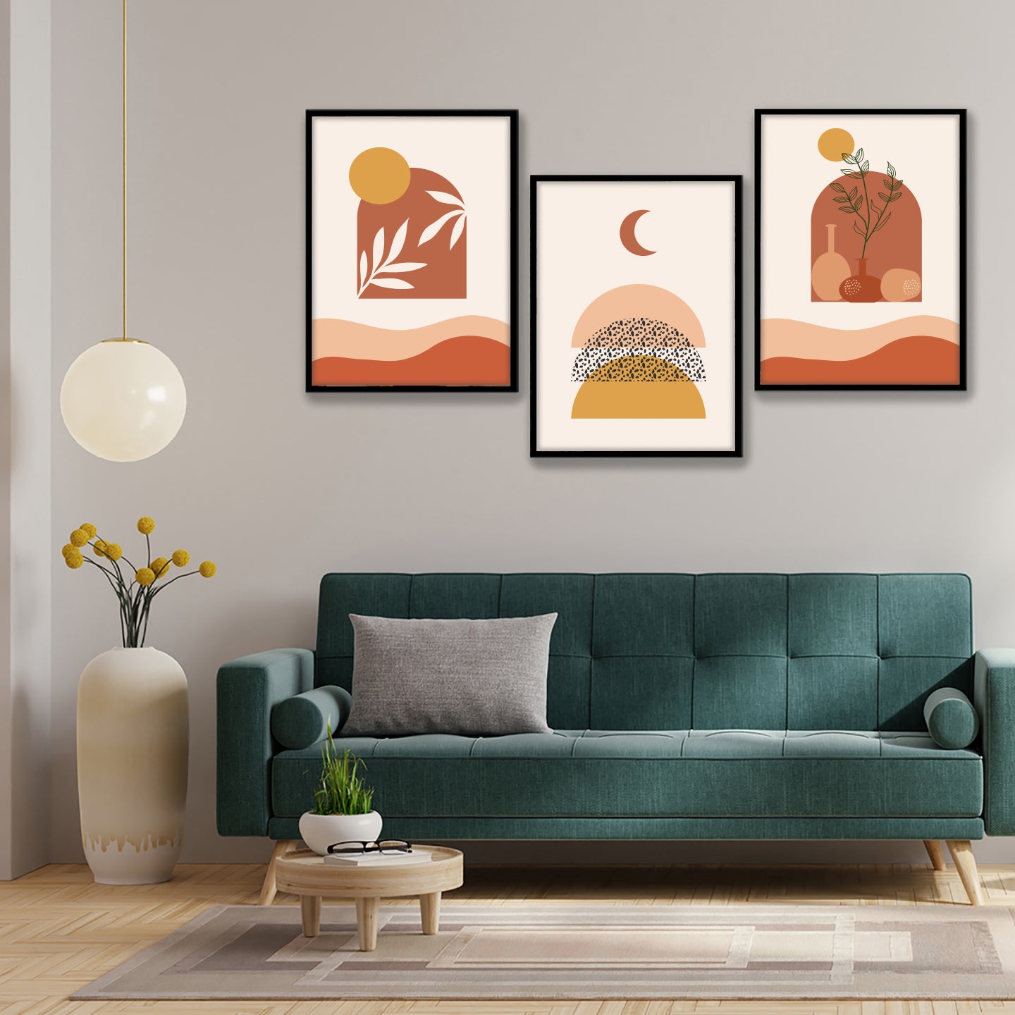 Boho Terracotta Minimal Wall Art